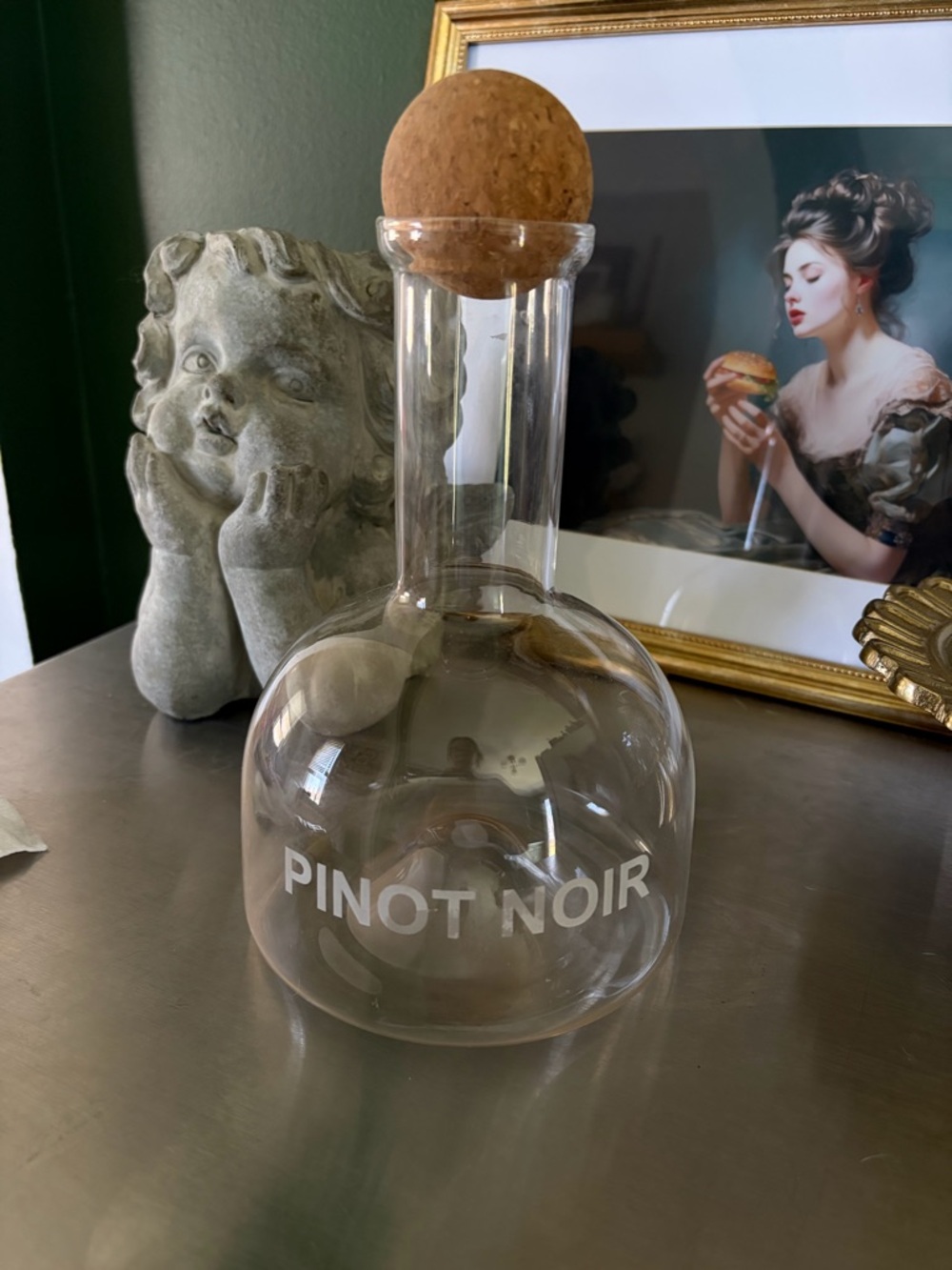 PINOT NOIR Glass Decanter with Cork Stopper